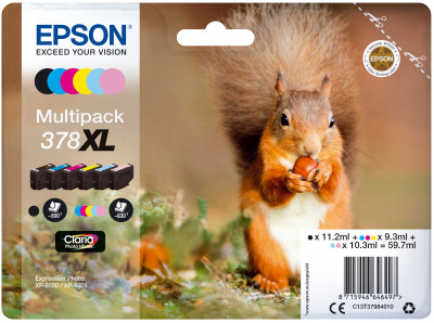 EPSON Multipack 6-colours 378XL Claria Photo HD Ink