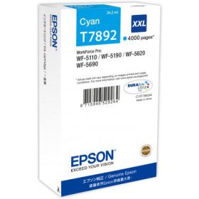   Epson cián tintapatron, XXL, T7892, WF-5000 sorozathoz, 4.000 oldal