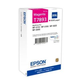   Epson bíbor tintapatron, XXL, T7893, WF-5000 sorozathoz, 4.000 oldal