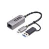 StarTech USB-C TO ETHERNET ADAPTER WITH USB-A DONGLE 6IN/15CM CABLE