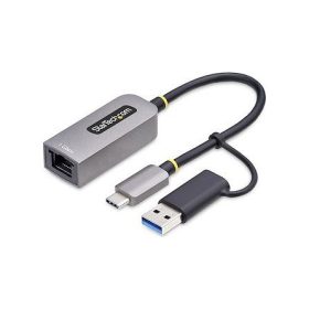   StarTech USB-C TO ETHERNET ADAPTER WITH USB-A DONGLE 6IN/15CM CABLE