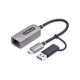 StarTech USB-C TO ETHERNET ADAPTER WITH USB-A DONGLE 6IN/15CM CABLE