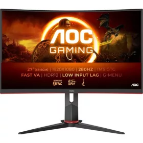   AOC C27G2Z3 27" ívelt VA LED gaming monitor fekete-piros 280Hz