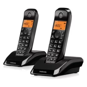   MOTOROLA S1202 DUO telefon készülék (vezeték nélküli, kijelző, 2 kézibeszélő, DECT) FEKETE
