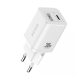 DUX DUCIS C80 hálózati töltő USB+Type-C aljzat 30W, PD gyorstöltő, FEHÉR