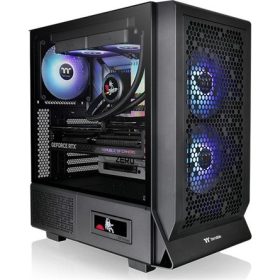  Thermaltake Ceres 330 TG ARGB táp nélküli ablakos Mid Tower számítógépház fekete