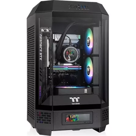 Thermaltake The Tower 250 Black táp nélküli ablakos Mini-ITX számítógépház fekete