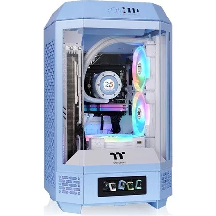 Thermaltake The Tower 250 Hydrangea Blue táp nélküli ablakos Mini-ITX számítógépház kék