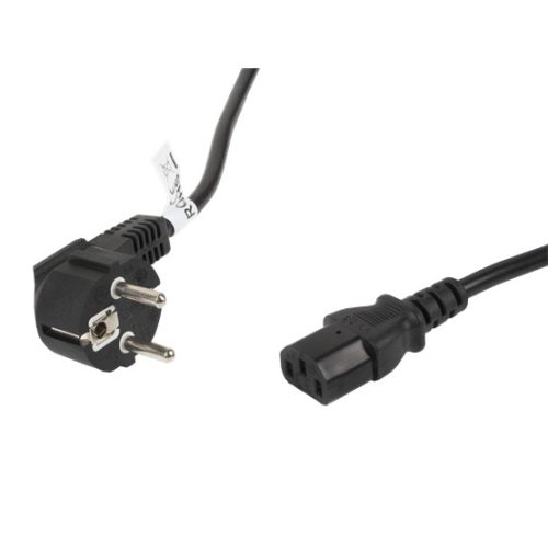 Lanberg CEE 7/7->IEC 320 C13 tápkábel, 5 m, VDE, fekete