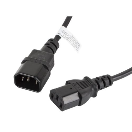 Lanberg IEC 320 C13->C14 kábel 1,8 m, fekete