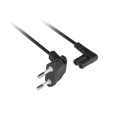 Lanberg CEE 7/16 -> IEC 320 C7 tápkábel, 1.8 m, könyök (derékszögű), VDE, fekete