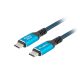 Lanberg USB-C (M/M) 4.0 kábel 2 m, 240W 8K 60 Hz, fekete-kék