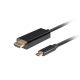 Lanberg USB-C (M)->HDMI (M) kábel, 1,8 m, 4K 60 Hz, fekete