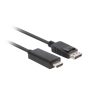 Lanberg DisplayPort (M) v1.1->HDMI (M) kábel, 1,8 m, fekete