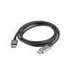 Lanberg DisplayPort (M)->HDMI (M) kábel 1,8 m, 4K, fekete-ezüst