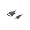 Lanberg HDMI (M)->DVI-D (M) (24+1) kábel 1,8 m, fekete, dupla link aranyozott 4K csatlakozókkal