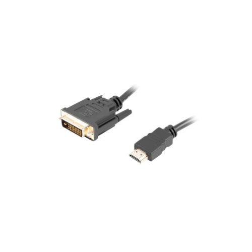 Lanberg HDMI (M)->DVI-D (M) (24+1) kábel 1,8 m, fekete, dupla link aranyozott 4K csatlakozókkal