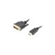 Lanberg HDMI (M)->DVI-D (M) (24+1) kábel 1,8 m, fekete, dupla link aranyozott 4K csatlakozókkal