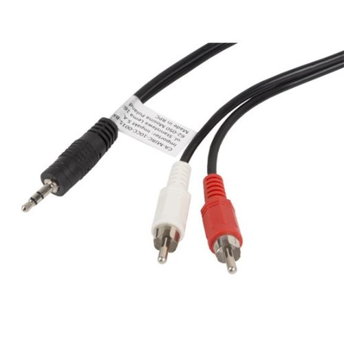 Lanberg minijack 3,5 mm (M) 3 pólus->2x RCA (cinch) (M) kábel, 1,5 m