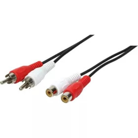   LogiLink 2db RCA -> 2db RCA M/F audio kábel hosszabbító 5m fekete