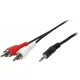 LogiLink Jack stereo 3,5mm (3pin) -> 2db RCA M/M audio kábel 1.5m fekete
