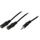 LogiLink Jack stereo 3,5mm (3pin) -> 2db Jack stereo 3,5mm (3pin) M/F adapter 0.2m fekete