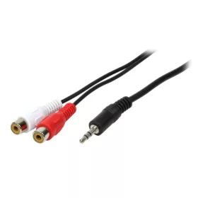   LogiLink Jack stereo 3,5mm -> 2db RCA M/F audio kábel 0.2m fekete