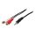 LogiLink Jack stereo 3,5mm -> 2db RCA M/F audio kábel 0.2m fekete
