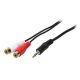 LogiLink Jack stereo 3,5mm -> 2db RCA M/F audio kábel 0.2m fekete