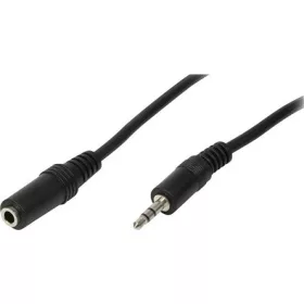   LogiLink Jack stereo 3,5mm (3pin) -> Jack stereo 3,5mm (3pin) M/F audio kábel hosszabbító 5m fekete