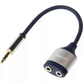   LogiLink Jack stereo 3,5mm (3pin) -> 2db Jack stereo 3,5mm (3pin) M/F adapter 0.15m szürke