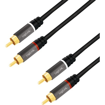 LogiLink 2db RCA -> 2db RCA M/M audio kábel 1m fekete