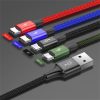 Baseus Rapid 4-in-1 USB Type-C – iPhone+2×USB Type-C+Micro USB, 3.5A gyorstöltő adatkábel, 1.2m, fekete