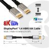 Club 3D KAB Club3D DisplayPort 1.4 HBR3 8K60Hz kábel M/M - 4m, silver plug