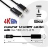 Club 3D KAB Club3D DISPLAY PORT 1.4 kábel MALE TO HDMI 2.0b MALE 4K 60HZ HDR 2METERS /6.56FT  HDR SUPPORT