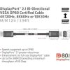 Club 3D ADA Club3D DisplayPort 2.1 Bi-Directional VESA DP80 Certified Cable 4K120Hz, 8K60Hz or 10K30Hz M/M 1.2m