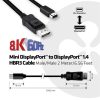 Club 3D KAB Club3D MiniDisplayPort to DisplayPort 1.4 HBR3 8K60Hz kábel M/M - 2m bidirectional