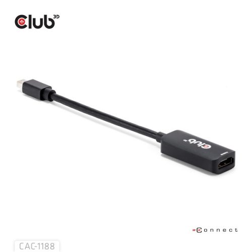 Club 3D Átalakító - CAC-1188 (Mini DP 1.4 to HDMI 8K60Hz, aktív, HDCP 2.2, 9 cm kábel)