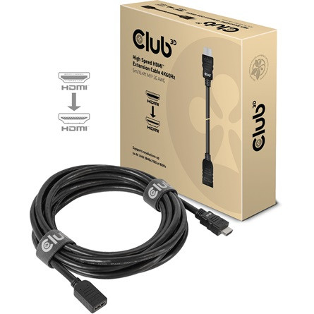 Club 3D CAC-1325 HDMI 2.0 -> HDMI 2.0 M/F video kábel hosszabbító 5m fekete