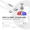 Club 3D KAB Club3D USB TYPE C 3.1 GEN 1 to HDMI 2.0 kábel 1.8 Meters/  5.9 Feet - Support 4K UHD @ 60Hz