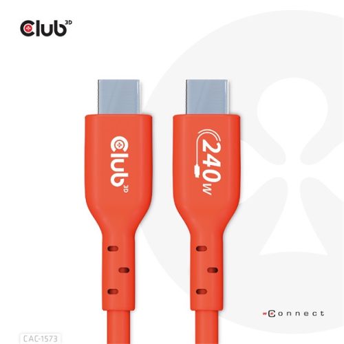 Club 3D Kábel - CAC-1573 (USB2 Type-C, M/M Kétirányú, 480Mb, 240W EPR, 2m)