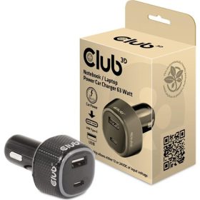   Club 3D NBT Club3D Notebook / Laptop Car Charger 63 Watt - autós töltő