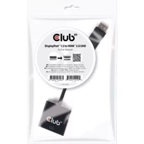   Club 3D ADA Club3D DISPLAY PORT 1.2 MALE TO HDMI 2.0 FEMALE 4K 60HZ UHD/ 3D ACTIVE ADAPTER