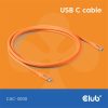 Club 3D Kábel - CAC-3000 (USB-C, PD 240W, 20Gbps, 4K60Hz, 2m, narancs)