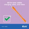 Club 3D Kábel - CAC-3000 (USB-C, PD 240W, 20Gbps, 4K60Hz, 2m, narancs)