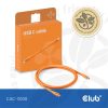 Club 3D Kábel - CAC-3000 (USB-C, PD 240W, 20Gbps, 4K60Hz, 2m, narancs)