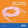 Club 3D Kábel - CAC-3010 (USB-C, PD 240W, 20Gbps, 4K60Hz, 2m, pink)