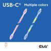 Club 3D Kábel - CAC-3010 (USB-C, PD 240W, 20Gbps, 4K60Hz, 2m, pink)