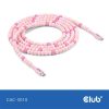 Club 3D Kábel - CAC-3010 (USB-C, PD 240W, 20Gbps, 4K60Hz, 2m, pink)