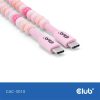 Club 3D Kábel - CAC-3010 (USB-C, PD 240W, 20Gbps, 4K60Hz, 2m, pink)